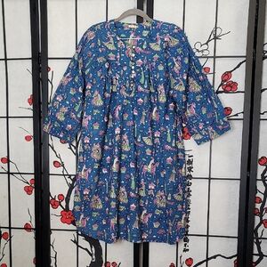 Matta Nwt Sita Chaat Dress Blue Size Large